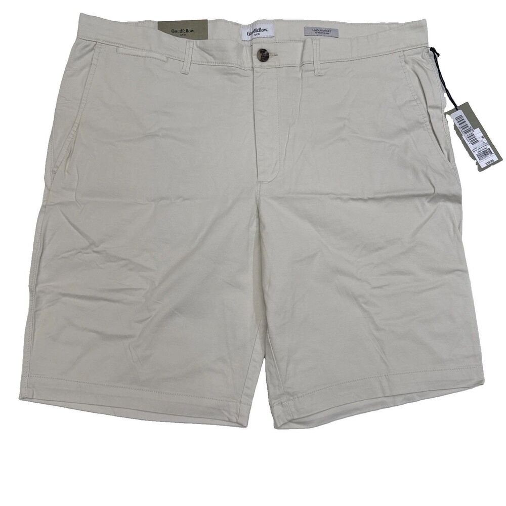 Goodfellow & Co 10.5" Flat Front Linden Shorts Light Cream Mens Size 40 NWT